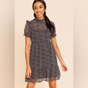 NWT Francesca’s Floral Neck Swing Dresss